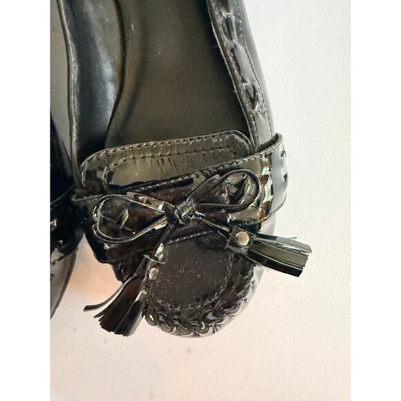 Arturo Chiang black patent leather moccasin flats - Picture 3 of 8